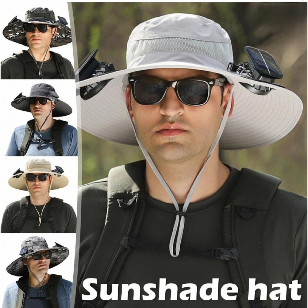 🧢 Sun Hat w/ Dual Cooling Fans | Wide Brim Fishing & Outdoor Hat | Unisex | NEW